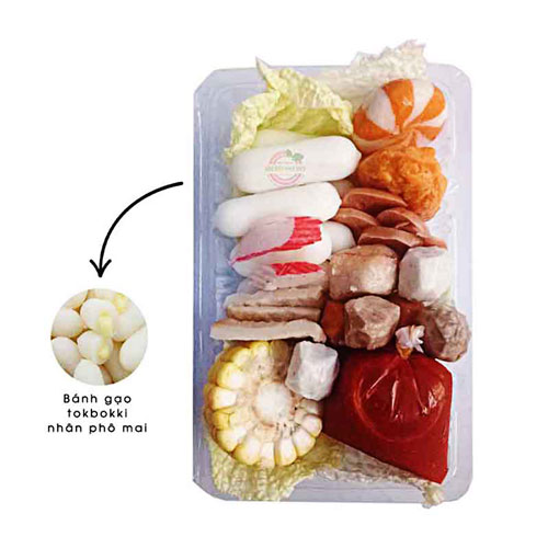 Set Lẩu Tokbokki Nhân Phô Mai Nhỏ (1-2 người ăn)